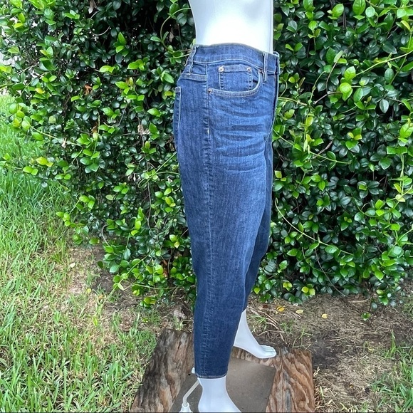 J crew toothpick dark wash tapered leg cropped stretchy mid rise jeans - Picture 3 of 10